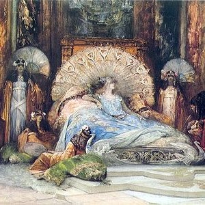 Sarah Bernhard jouant Théodora par Georges Jules Victor Clairin  - 1902